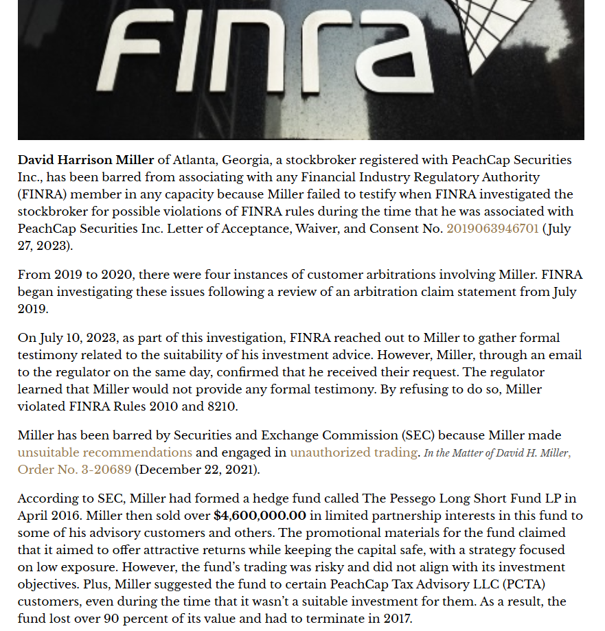 FINRA action against David Miller of Alchemy of Scale